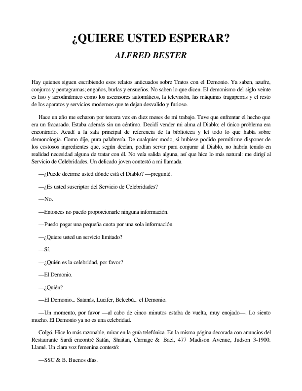 Portada de ¿Quiere Usted Esperar?